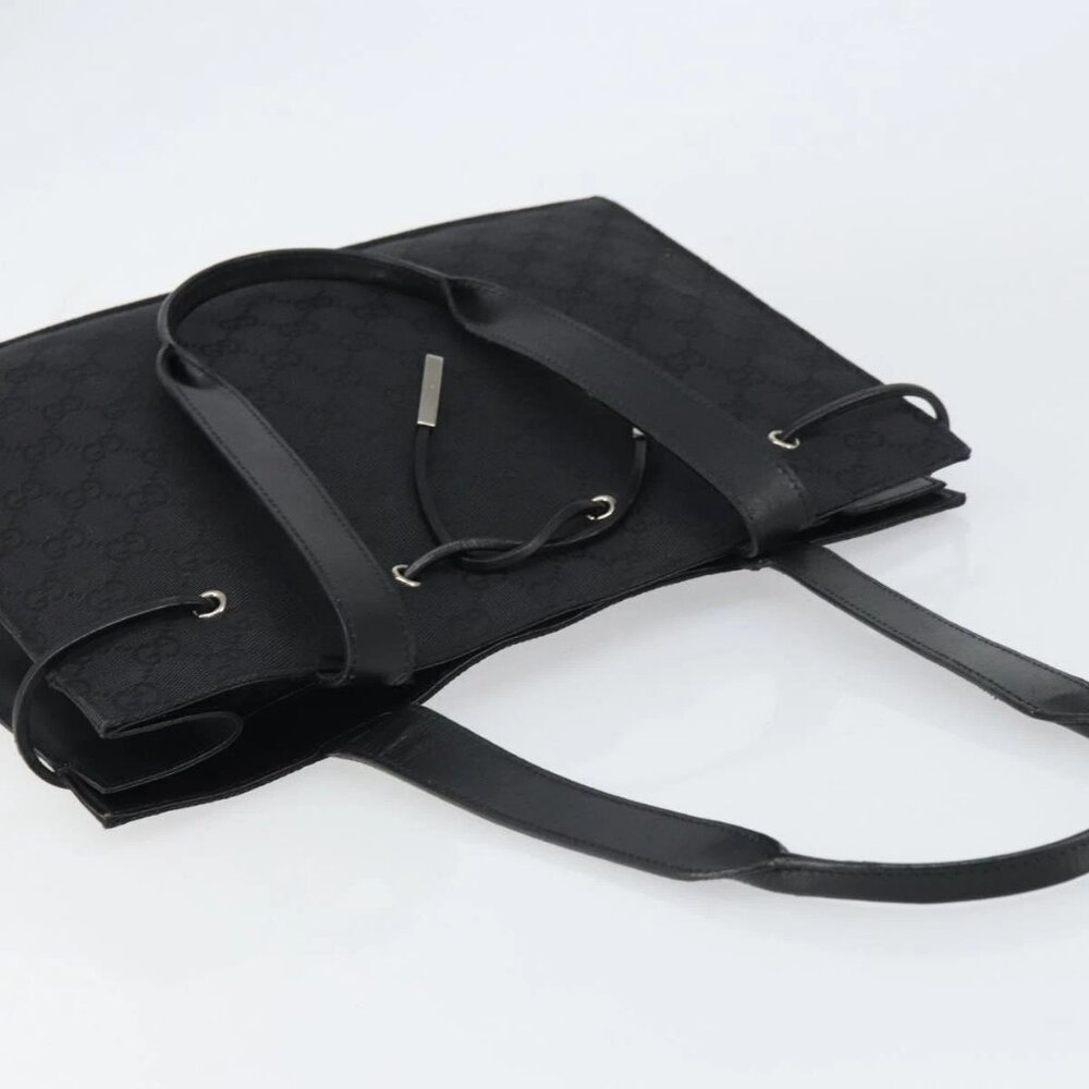 GUCCI GG Canvas Tote Bag Black Gold 002 1053 Auth bs32057 - Picture 5 of 16